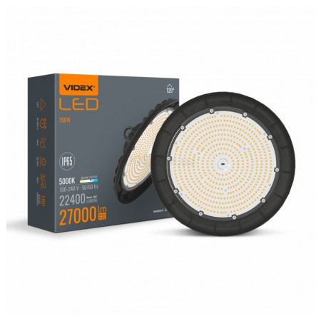 Светильник светодиодный (LED) высотный ХайБэй 150Вт 5000K 27000лм черный, VIDEX (VL-HB01-1505B) фото
