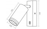 Светильник под лампу GU10 SPF05E настенный с кнопкой черный, VIDEX изображение 4 (габаритные размеры)
