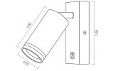 Светильник под лампу GU10 SPF05E настенный с кнопкой белый, VIDEX изображение 4 (габаритные размеры)