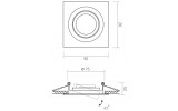 Светильник под лампу GU10 SPF08S врезной квадрат белый, VIDEX изображение 4 (габаритные размеры)