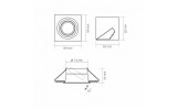 Светильник под лампу GU10 SPF09S врезной квадрат белый, VIDEX изображение 4 (габаритные размеры)