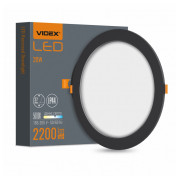 Светильник светодиодный (LED) Back встраиваемый круглый 20Вт 5000K черный, VIDEX мини-фото