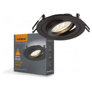 Світильник під лампу GU10 SPF08R врізний круглий чорний, VIDEX міні-фото