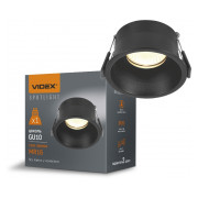 Світильник під лампу GU10 SPF09R врізний круглий чорний, VIDEX міні-фото