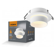 Світильник під лампу GU10 SPF11R врізний круглий білий, VIDEX міні-фото