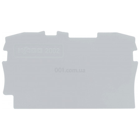 Пластина торцева і проміжна для 2-провідних клем серії 2000 сіра, WAGO (2000-1291) фото