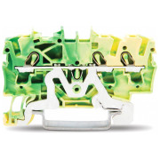 Клемма заземления самозажимная наборная 3-проводная 1,5 мм² желто-зеленая, WAGO мини-фото