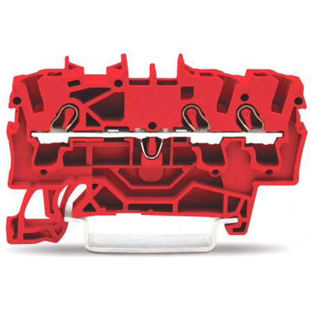 Клема прохідна самозатискна набірна 3-провідна 4,0 мм² червона, WAGO (2004-1303) фото