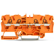 Клемма проходная самозажимная наборная 4-проводная 4,0 мм² оранжевая, WAGO мини-фото