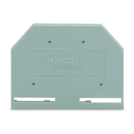 Пластина торцевая и промежуточная для 2-проводных клемм с боковым подключением серии 280 серая, WAGO (280-301) фото