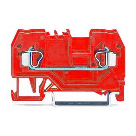 Клемма проходная с пружинным зажимом наборная 2-проводная 2,5 мм² красная, WAGO (280-903) фото