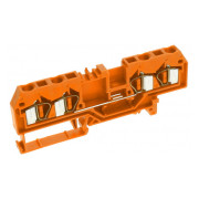 Клемма проходная с пружинным зажимом наборная 4-проводная 4,0 мм² оранжевая, WAGO мини-фото