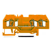 Клемма проходная с пружинным зажимом наборная 3-проводная 4,0 мм² оранжевая, WAGO мини-фото