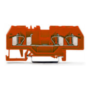 Клемма проходная с пружинным зажимом наборная 3-проводная 4,0 мм² красная, WAGO мини-фото
