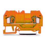 Клема прохідна з пружинним затиском набірна 2-провідна 4,0 мм² помаранчева, WAGO міні-фото
