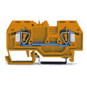 Клемма проходная с пружинным зажимом наборная 2-проводная 6,0 мм² оранжевая, WAGO мини-фото