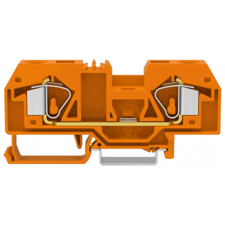Клемма проходная с пружинным зажимом наборная 2-проводная 16 мм² оранжевая, WAGO (283-902) фото