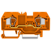 Клемма проходная с пружинным зажимом наборная 2-проводная 10 мм² оранжевая, WAGO мини-фото