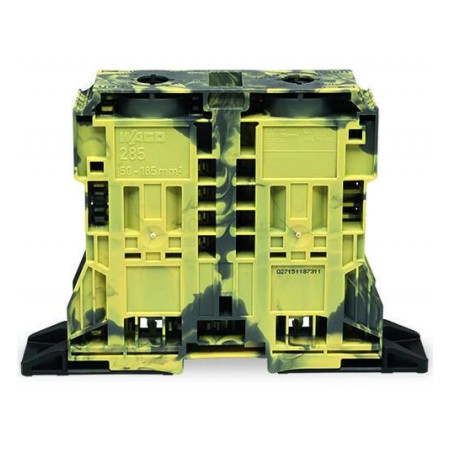 Клемма заземления винтовая наборная с фланцем 2-проводная 185 мм² желто-зеленая, WAGO (285-1167) фото